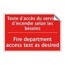 Texte d'accès du service d'incendie /.../ - Fire department access text as /.../