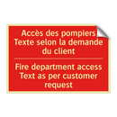 Accès des pompiers Texte selon /.../ - Fire department access Text as /.../