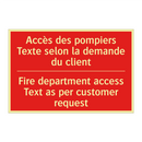 Accès des pompiers Texte selon /.../ - Fire department access Text as /.../