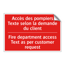 Accès des pompiers Texte selon /.../ - Fire department access Text as /.../