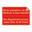 Accès pompiers, ne pas obstruer /.../ - Fire department access, keep clear /.../