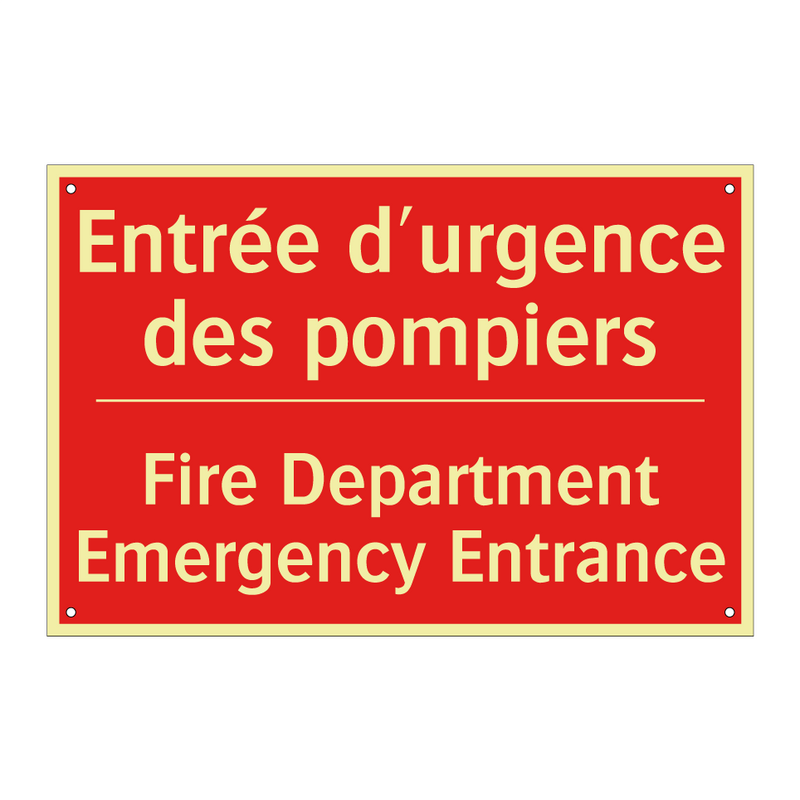 Entrée d'urgence des pompiers - Fire Department Emergency Entrance /.../