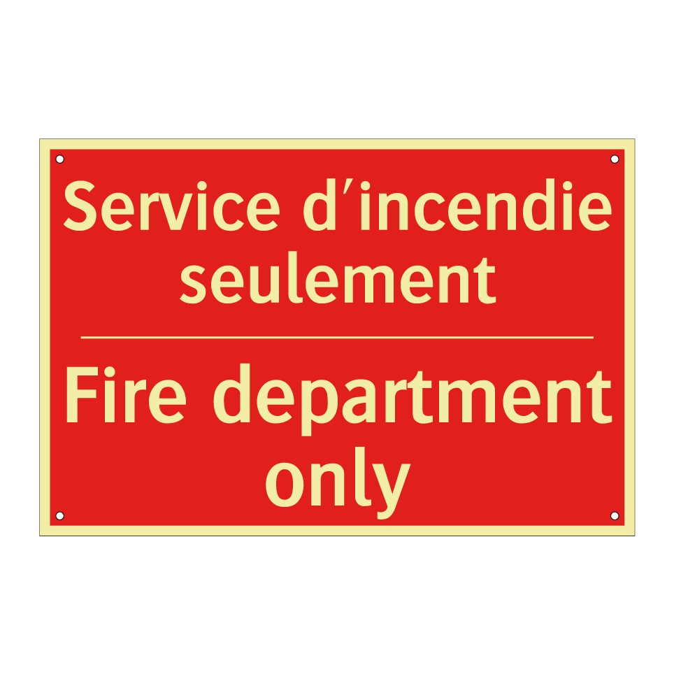 Service d'incendie seulement - Fire department only