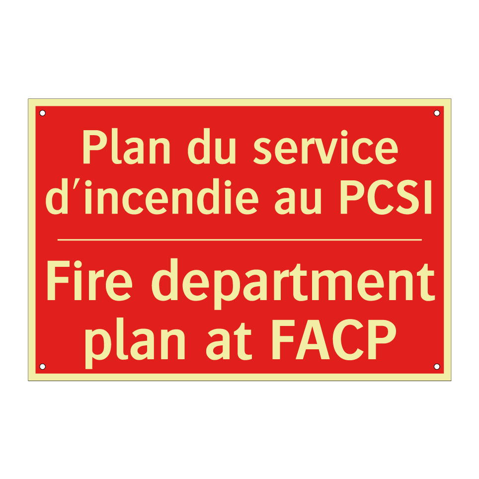 Plan du service d'incendie au /.../ - Fire department plan at FACP