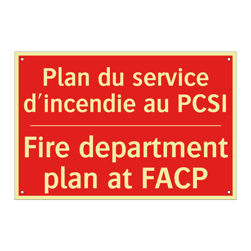 Plan du service d'incendie au /.../ - Fire department plan at FACP
