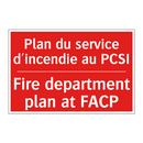 Plan du service d'incendie au /.../ - Fire department plan at FACP