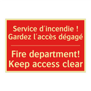 Service d'incendie ! Gardez l'accès /.../ - Fire department! Keep access clear /.../