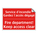Service d'incendie ! Gardez l'accès /.../ - Fire department! Keep access clear /.../