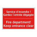 Service d'incendie ! Gardez l'entrée /.../ - Fire department! Keep entrance /.../
