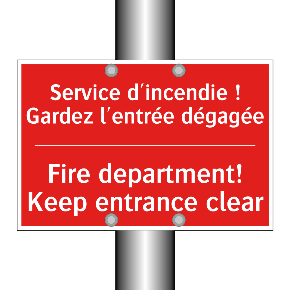 Service d'incendie ! Gardez l'entrée /.../ - Fire department! Keep entrance /.../