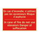 En cas d'incendie, n'utilisez /.../ - In case of fire do not use elevators /.../