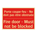 Porte coupe-feu - Ne doit pas /.../ - Fire door - Must not be blocked /.../
