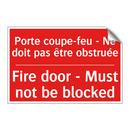 Porte coupe-feu - Ne doit pas /.../ - Fire door - Must not be blocked /.../