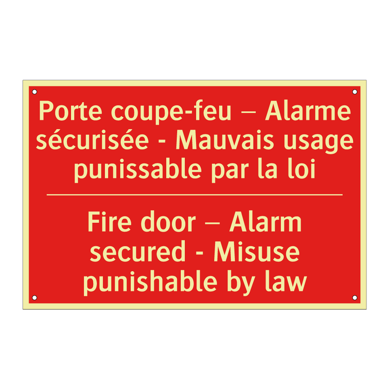 Porte coupe-feu – Alarme sécurisée /.../ - Fire door – Alarm secured - Misuse /.../