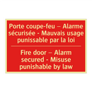 Porte coupe-feu – Alarme sécurisée /.../ - Fire door – Alarm secured - Misuse /.../