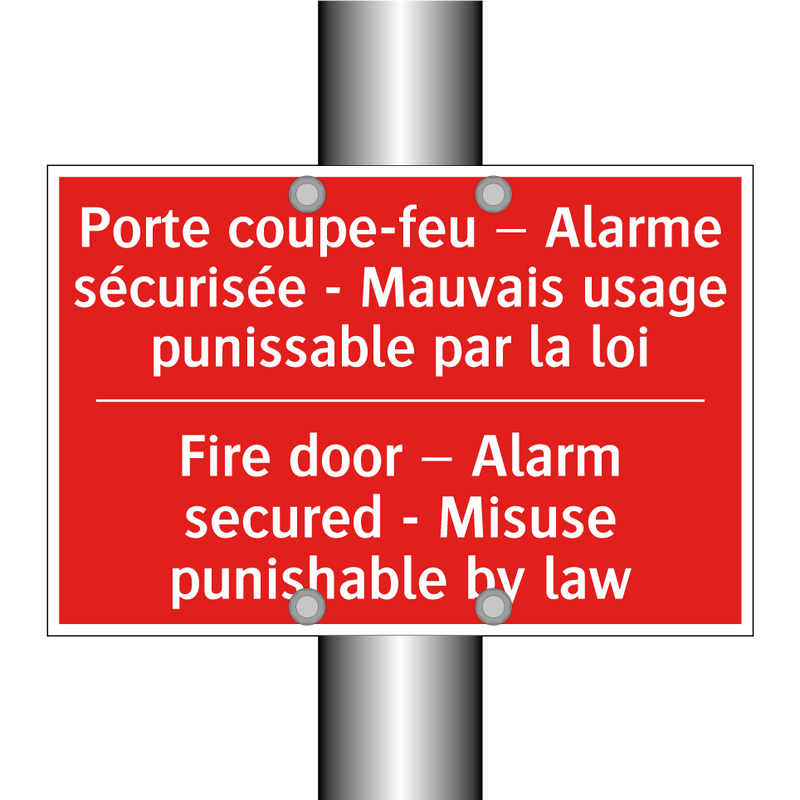 Porte coupe-feu – Alarme sécurisée /.../ - Fire door – Alarm secured - Misuse /.../