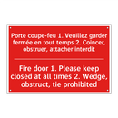 Porte coupe-feu 1. Veuillez garder /.../ - Fire door 1. Please keep closed /.../
