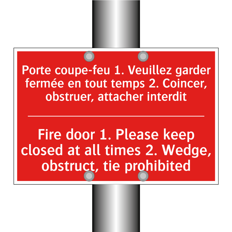 Porte coupe-feu 1. Veuillez garder /.../ - Fire door 1. Please keep closed /.../