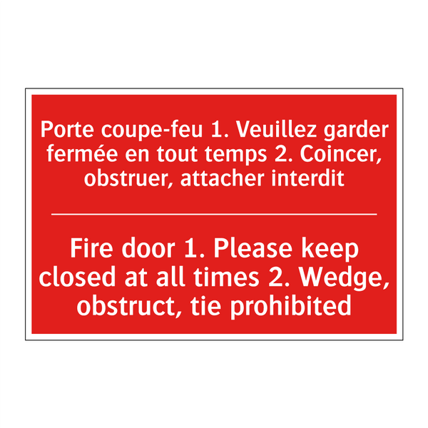 Porte coupe-feu 1. Veuillez garder /.../ - Fire door 1. Please keep closed /.../