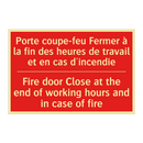 Porte coupe-feu Fermer à la fin /.../ - Fire door Close at the end of /.../