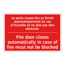 La porte coupe-feu se ferme automatiquement /.../ - Fire door closes automatically /.../