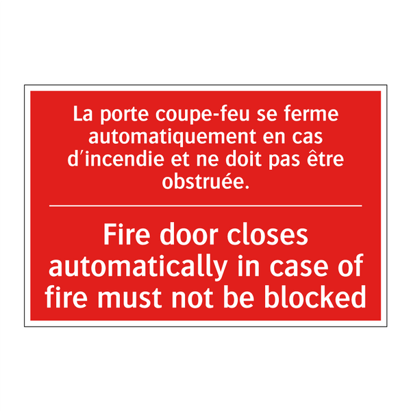 La porte coupe-feu se ferme automatiquement /.../ - Fire door closes automatically /.../