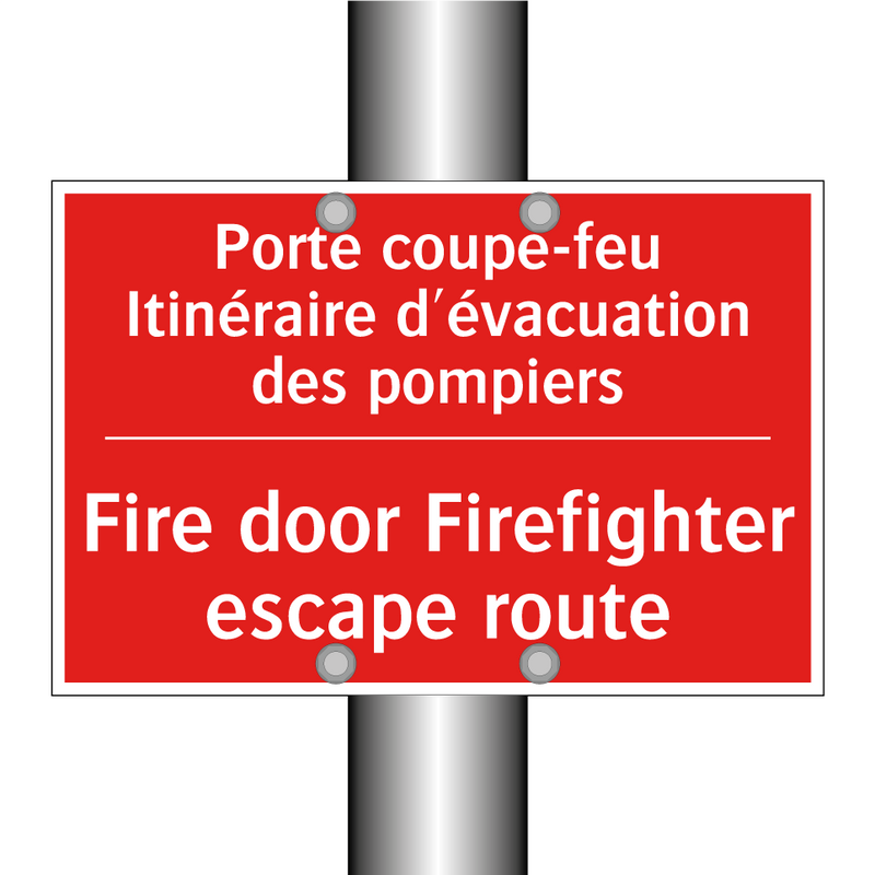 Porte coupe-feu Itinéraire d'évacuation /.../ - Fire door Firefighter escape route /.../
