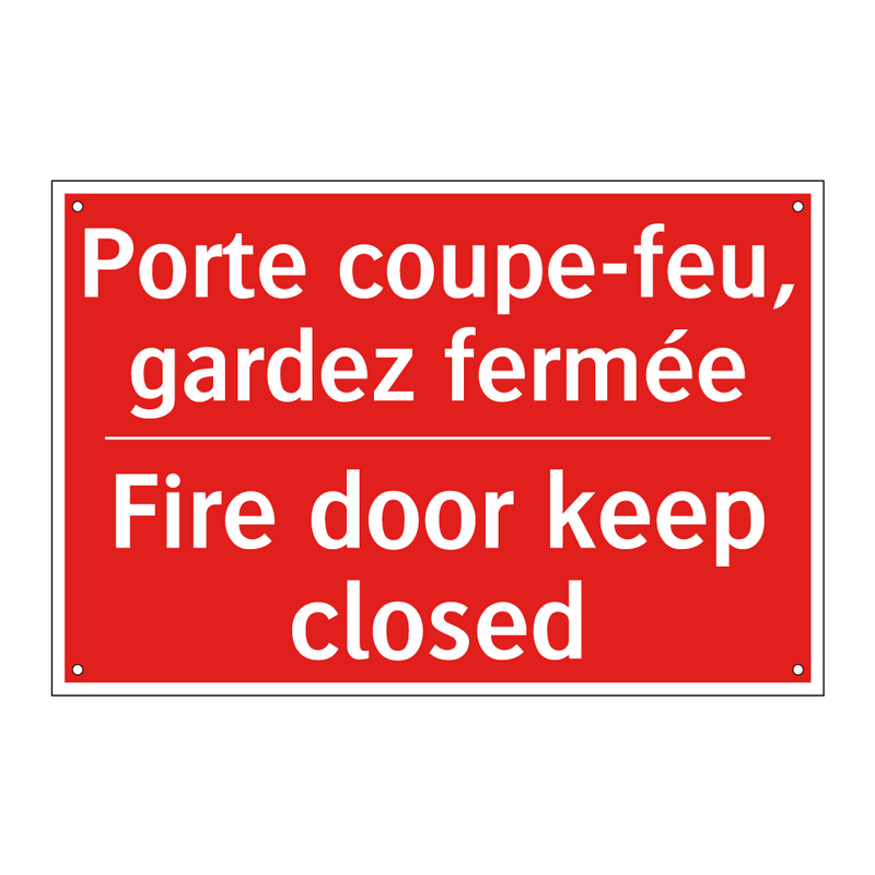 Porte coupe-feu, gardez fermée - Fire door keep closed