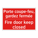 Porte coupe-feu, gardez fermée - Fire door keep closed