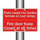 Porte coupe-feu Gardez fermée /.../ - Fire door Keep closed at all times /.../