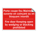 Porte coupe-feu Maintenir ouverte /.../ - Fire door Keeping open by wedging /.../