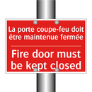 La porte coupe-feu doit être maintenue /.../ - Fire door must be kept closed