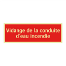 Vidange de la conduite d'eau incendie