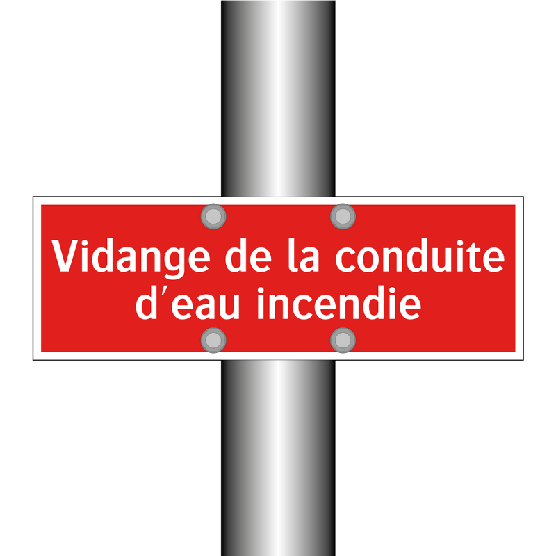 Vidange de la conduite d'eau incendie