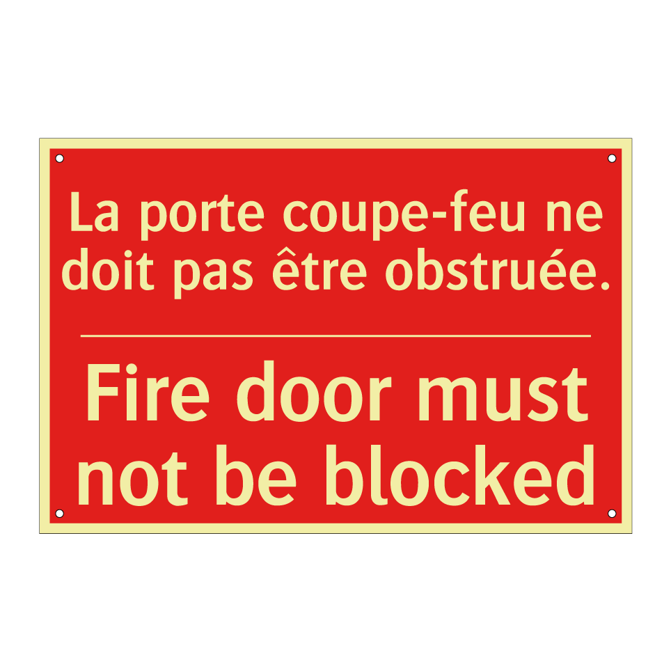 La porte coupe-feu ne doit pas /.../ - Fire door must not be blocked