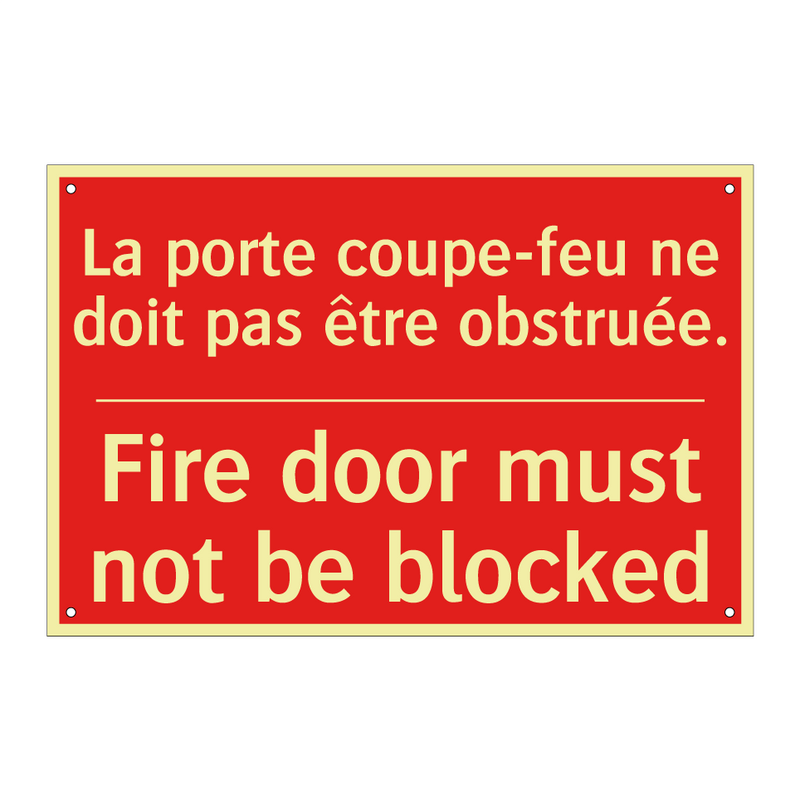 La porte coupe-feu ne doit pas /.../ - Fire door must not be blocked