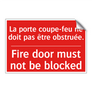 La porte coupe-feu ne doit pas /.../ - Fire door must not be blocked