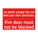 La porte coupe-feu ne doit pas /.../ - Fire door must not be blocked