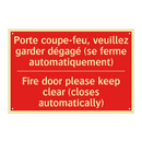 Porte coupe-feu, veuillez garder /.../ - Fire door please keep clear (closes /.../