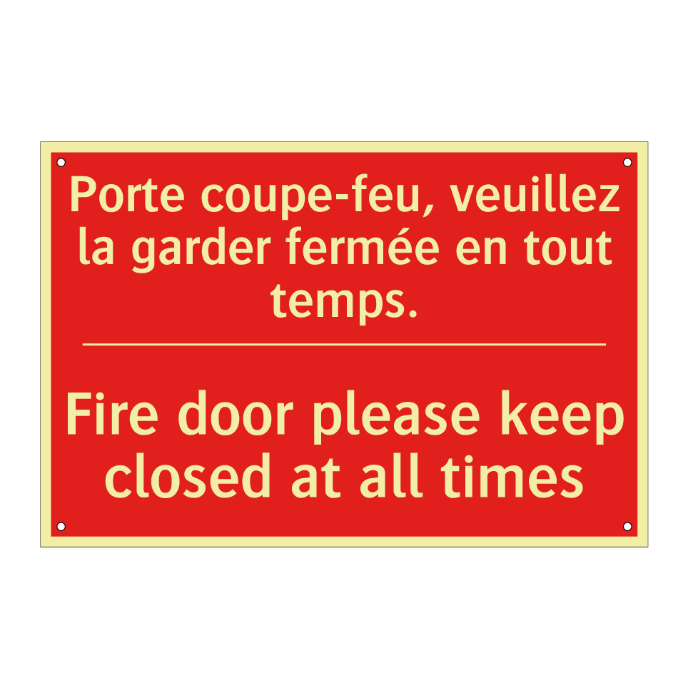 Porte coupe-feu, veuillez la garder /.../ - Fire door please keep closed at /.../