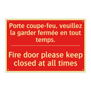 Porte coupe-feu, veuillez la garder /.../ - Fire door please keep closed at /.../