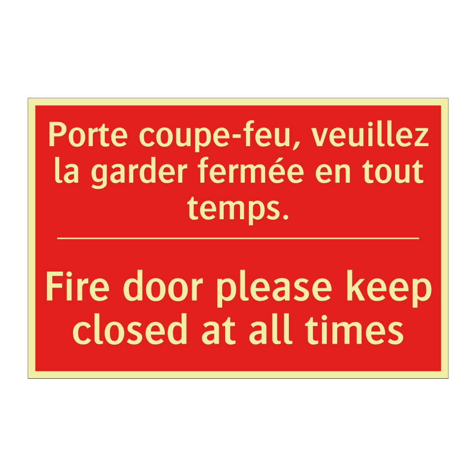 Porte coupe-feu, veuillez la garder /.../ - Fire door please keep closed at /.../