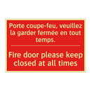 Porte coupe-feu, veuillez la garder /.../ - Fire door please keep closed at /.../