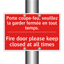 Porte coupe-feu, veuillez la garder /.../ - Fire door please keep closed at /.../