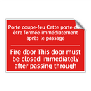 Porte coupe-feu Cette porte doit /.../ - Fire door This door must be closed /.../