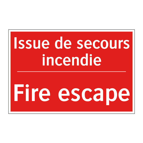 Issue de secours incendie - Fire escape