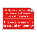 Utilisation de l'escalier de secours /.../ - Fire escape use only in case of /.../