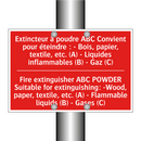 Extincteur à poudre ABC Convient /.../ - Fire extinguisher ABC POWDER Suitable /.../