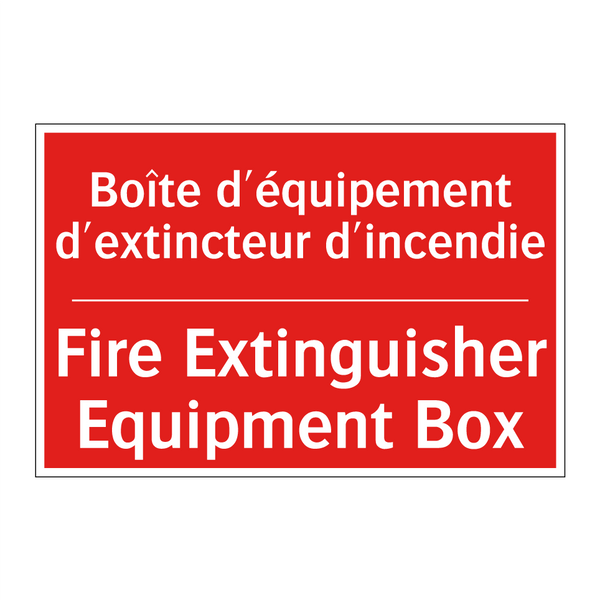 Boîte d'équipement d'extincteur /.../ - Fire Extinguisher Equipment Box /.../