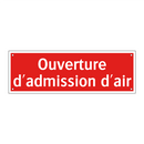 Ouverture d'admission d'air
